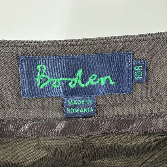BODEN Brown Gray Pleated Wool Bootcut Trouser Slacks Size 10 - Picture 5 of 6